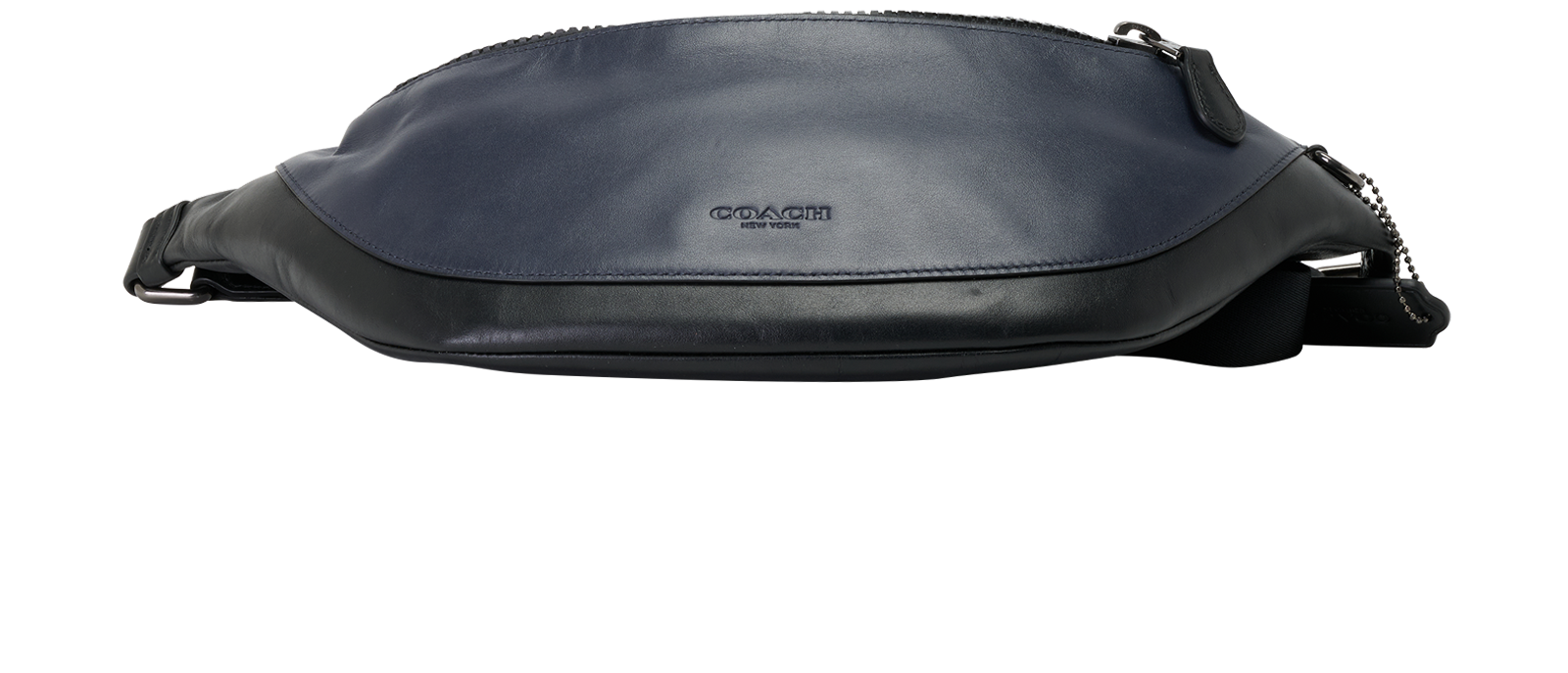 Warren Belt Bag, &pound;110, Handbags, Black/Navy, Leather, Top view